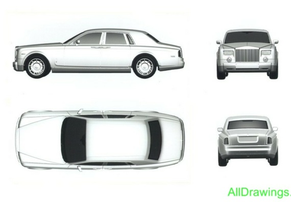 Rolls-Royce Phantom (Роллс-Ройc Фантом) - чертежи (рисунки) автомобиля